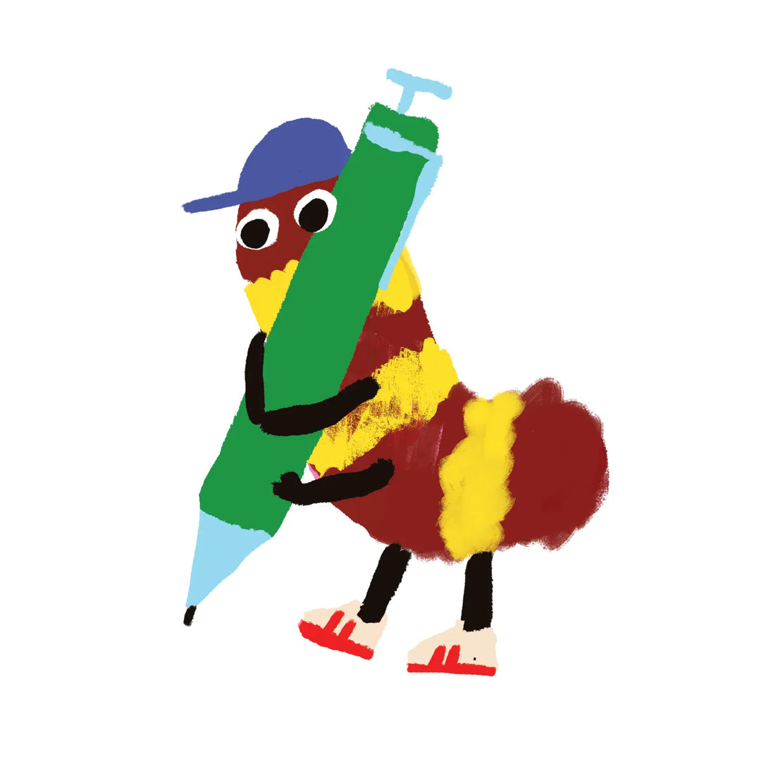 Stationery Store Day Paper Scribble Bug Vinyl Sticker