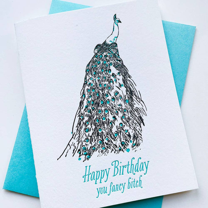 Steel Petal Press card Fancy Bitch Birthday - Letterpress Birthday Greeting Card