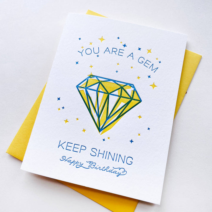 Steel Petal Press Card You Are A Gem - Letterpress Birthday Greeting Card