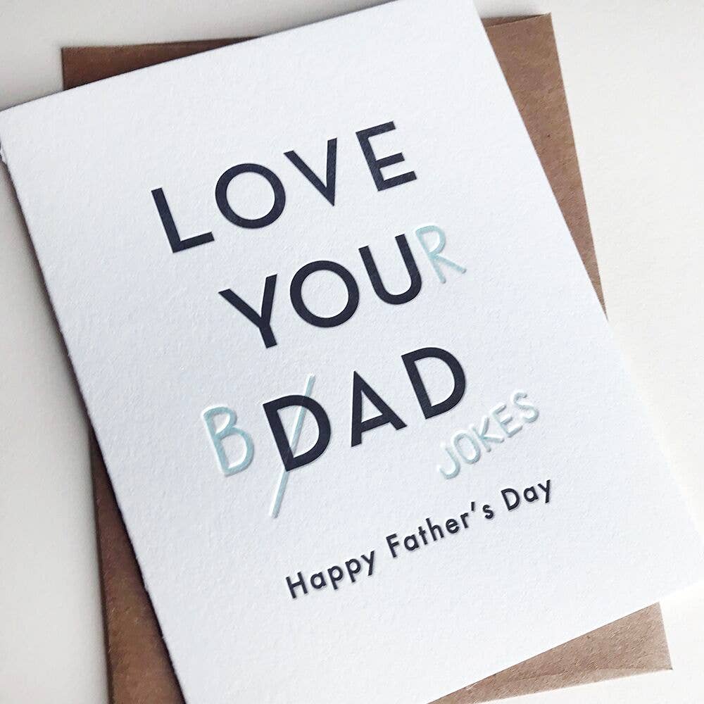 Steel Petal Press Cards Dad Jokes - Letterpress Father's Day Greeting Card