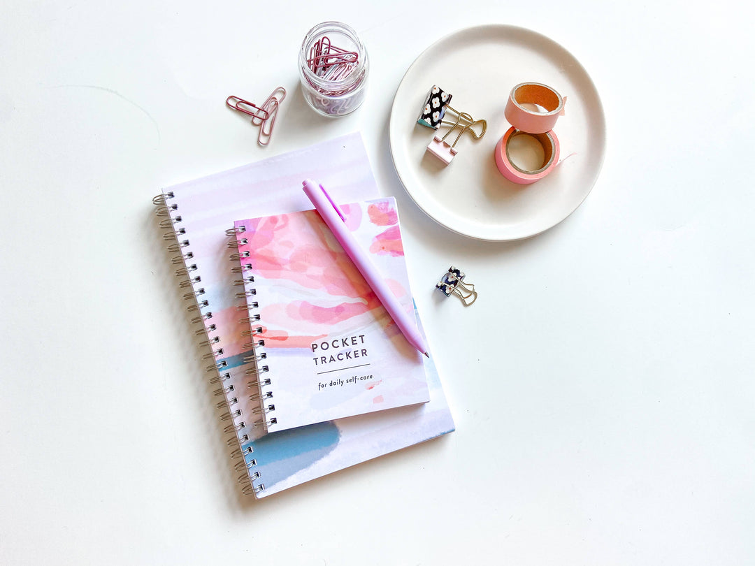 Steel Petal Press Notebook Pocket Spiral Notebook - Pocket Tracker for Self Care