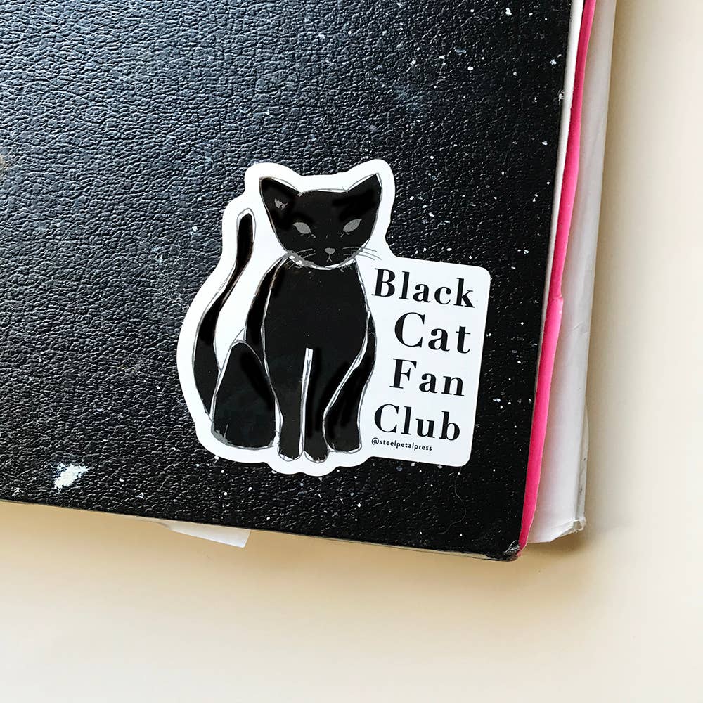 Steel Petal Press sticker Black Cat Fan Club Die-Cut Sticker