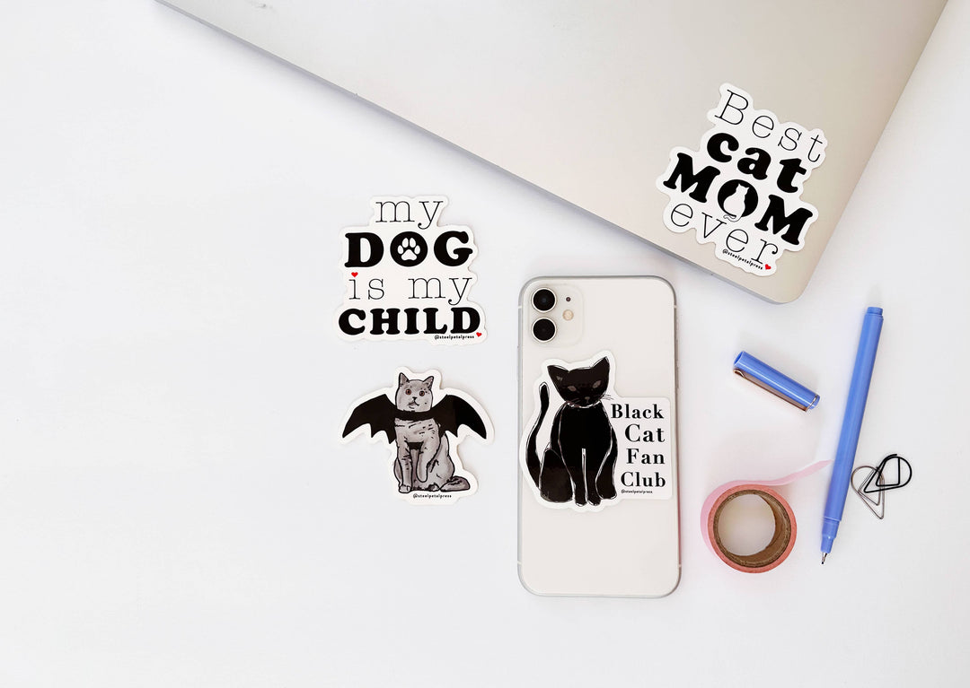 Steel Petal Press Sticker Dog Child Die-Cut Sticker