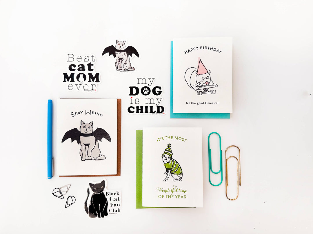 Steel Petal Press Sticker Dog Child Die-Cut Sticker