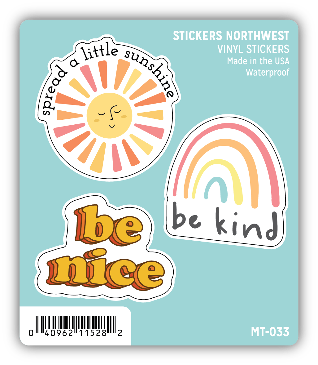 Stickers Northwest Cards Positivity Mini Trio Sticker Sheet