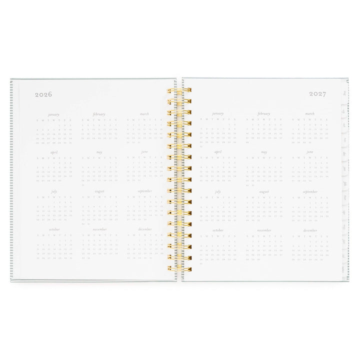 Sugar Paper paper 2026-2027 Dusty Blue Pinstripe Academic Spiral Weekly & Monthly Planner