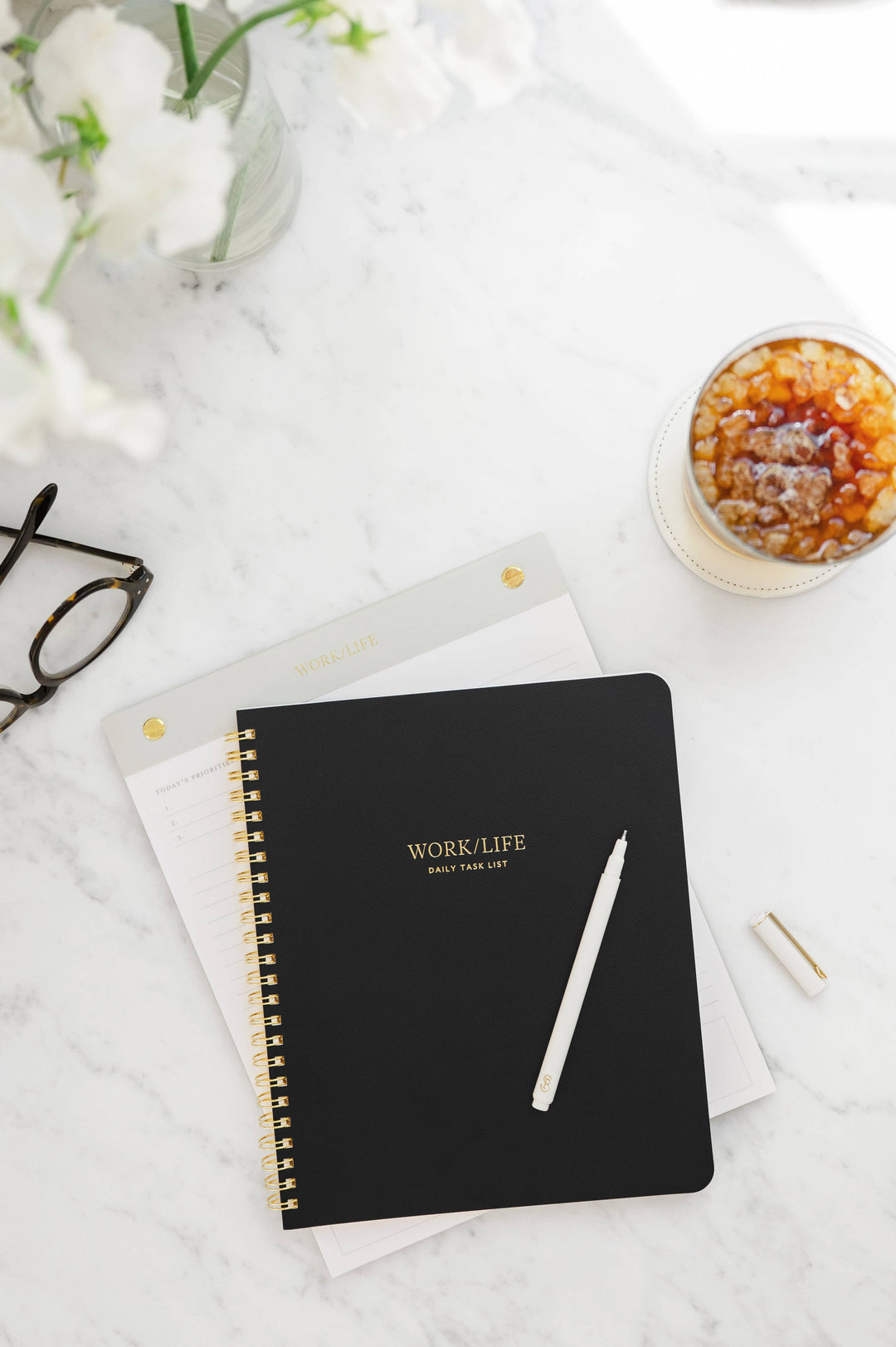 Sugar Paper paper Black Work/Life Spiral Notebook | Guided Notebook