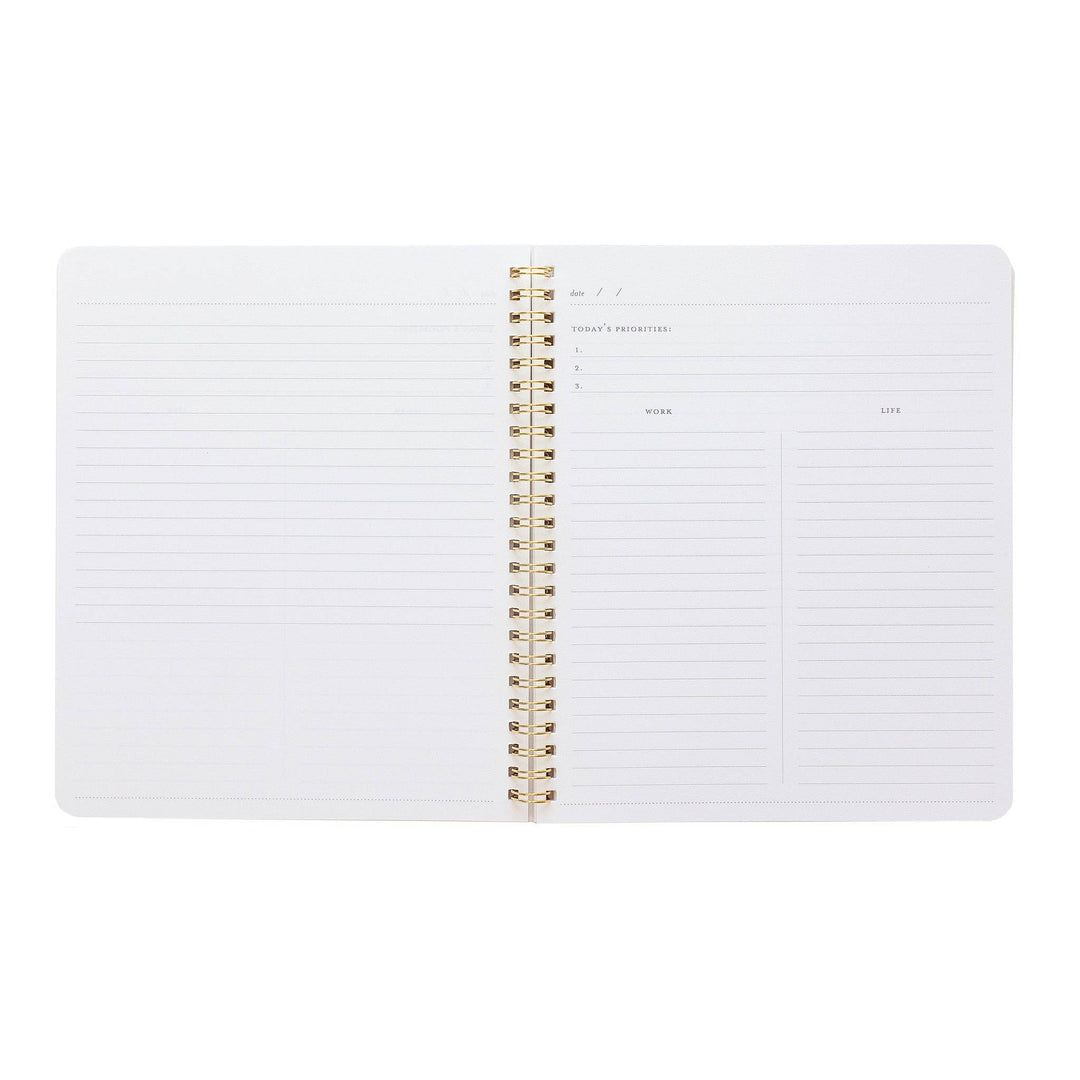 Sugar Paper paper Black Work/Life Spiral Notebook | Guided Notebook