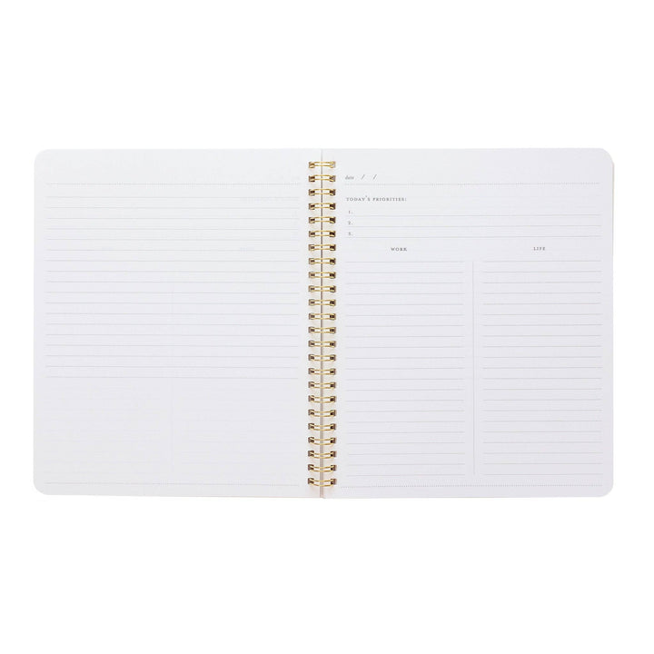 Sugar Paper paper Black Work/Life Spiral Notebook | Guided Notebook