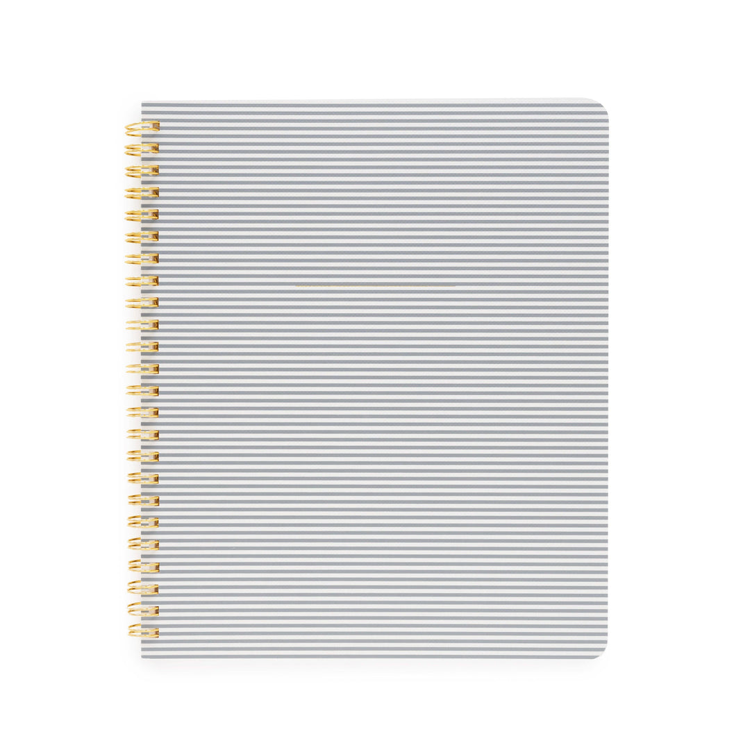 Sugar Paper paper Spiral Notebook, Dusty Blue Pinstripe