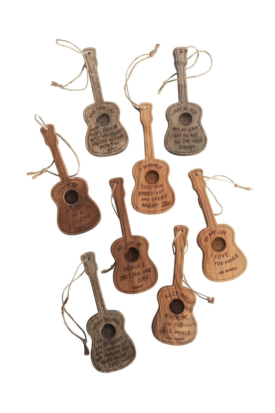 Sugarboo Ornament Mini Wooden Guitar with Quotes - 8 Styles