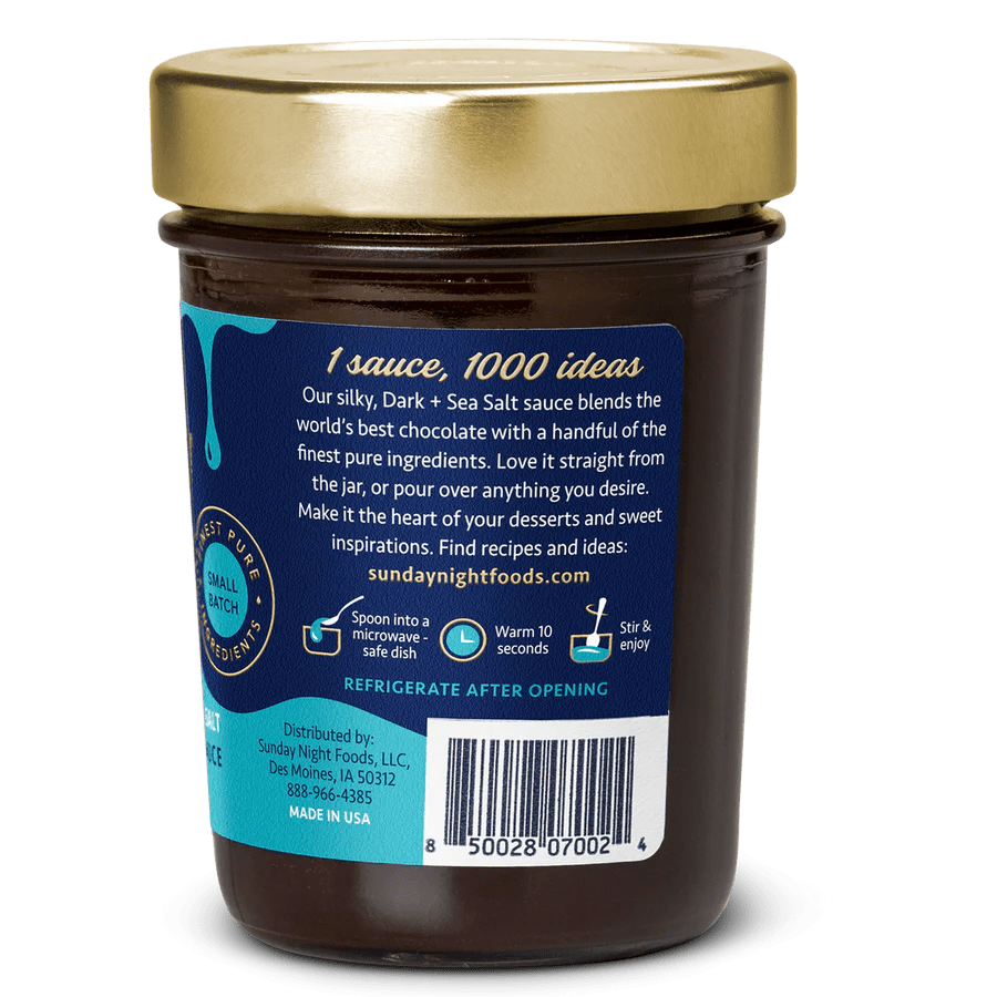 Sunday Night Sweet Treats Dark Chocolate Sea Salt Premium Chocolate Sauce