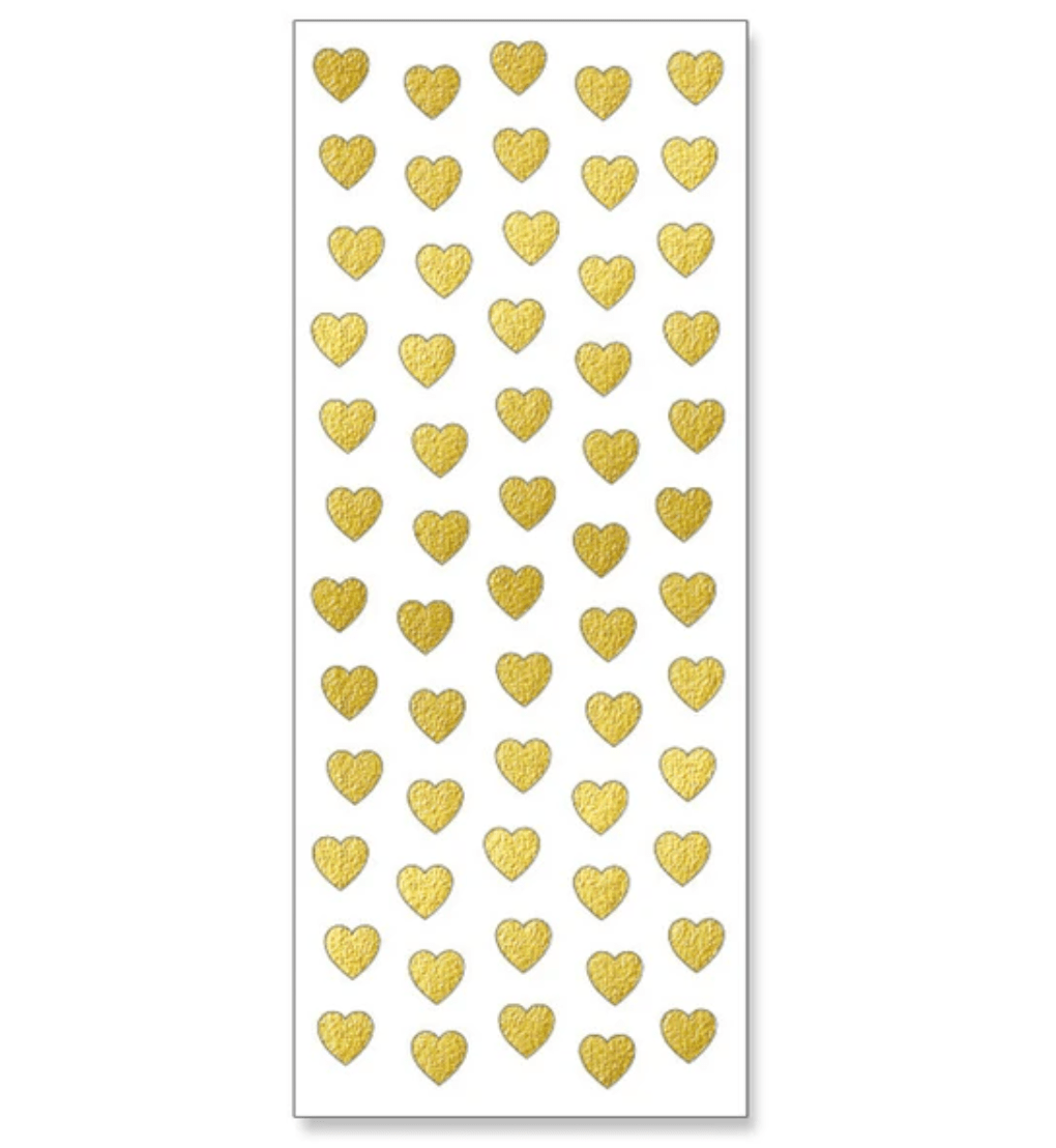 Super Delivery Sticker Sheets Gold Heart Mini Stickers