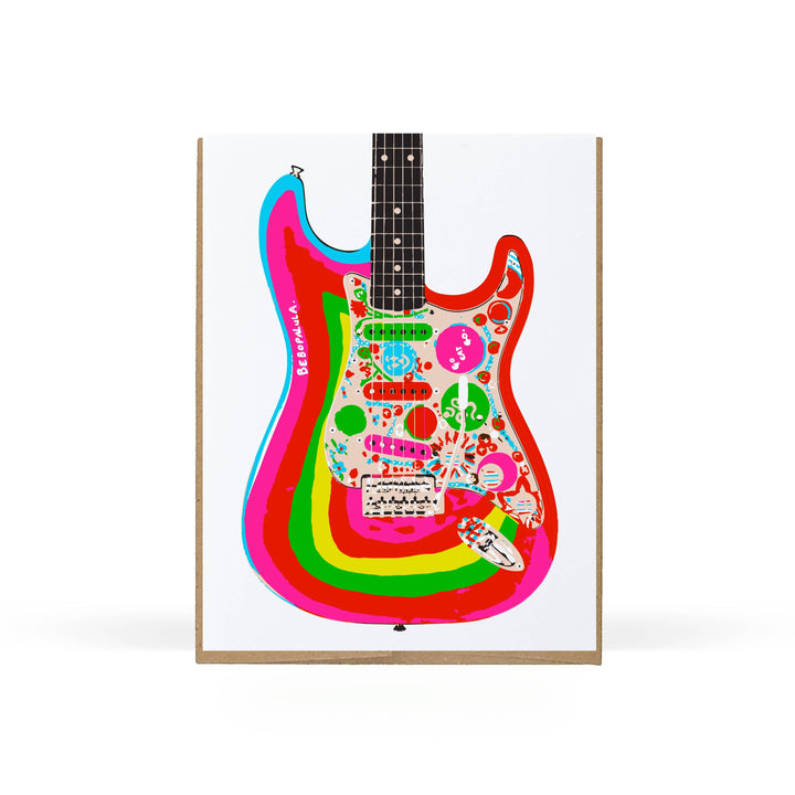 Sweet Bippy Press Card Famous Guitar Series — Harrison Greeting Card