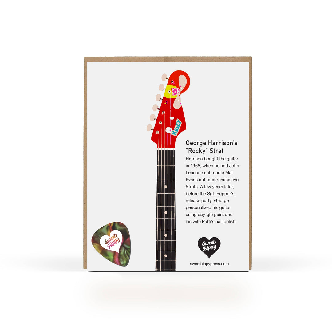 Sweet Bippy Press Card Famous Guitar Series — Harrison Greeting Card