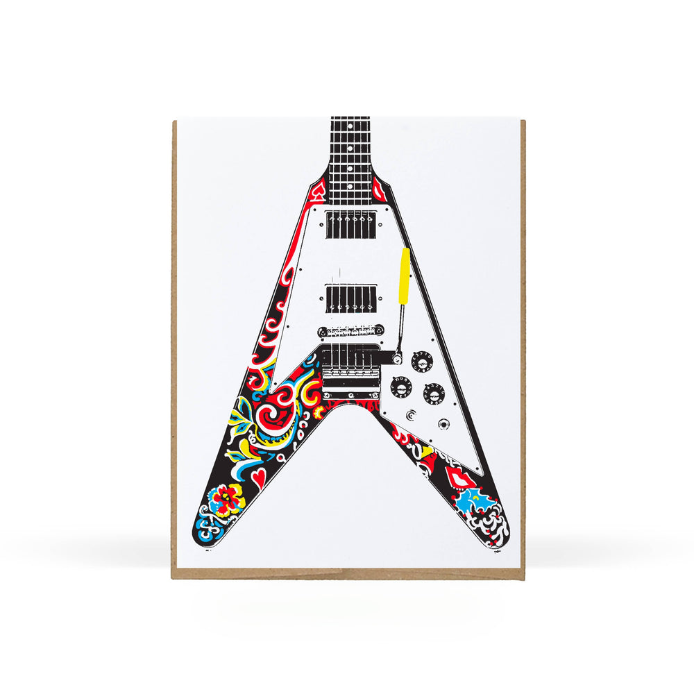 Sweet Bippy Press Card Famous Guitar Series — Hendrix Greeting Card