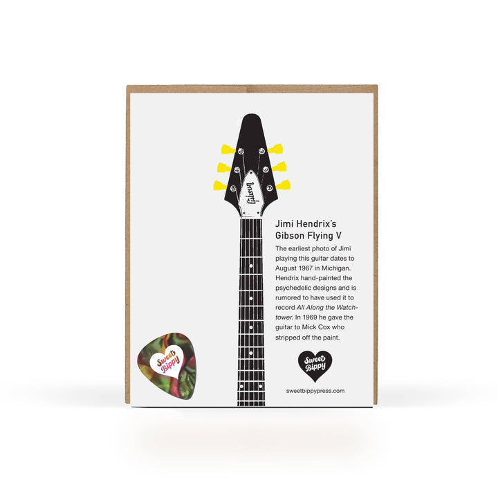 Sweet Bippy Press Card Famous Guitar Series — Hendrix Greeting Card