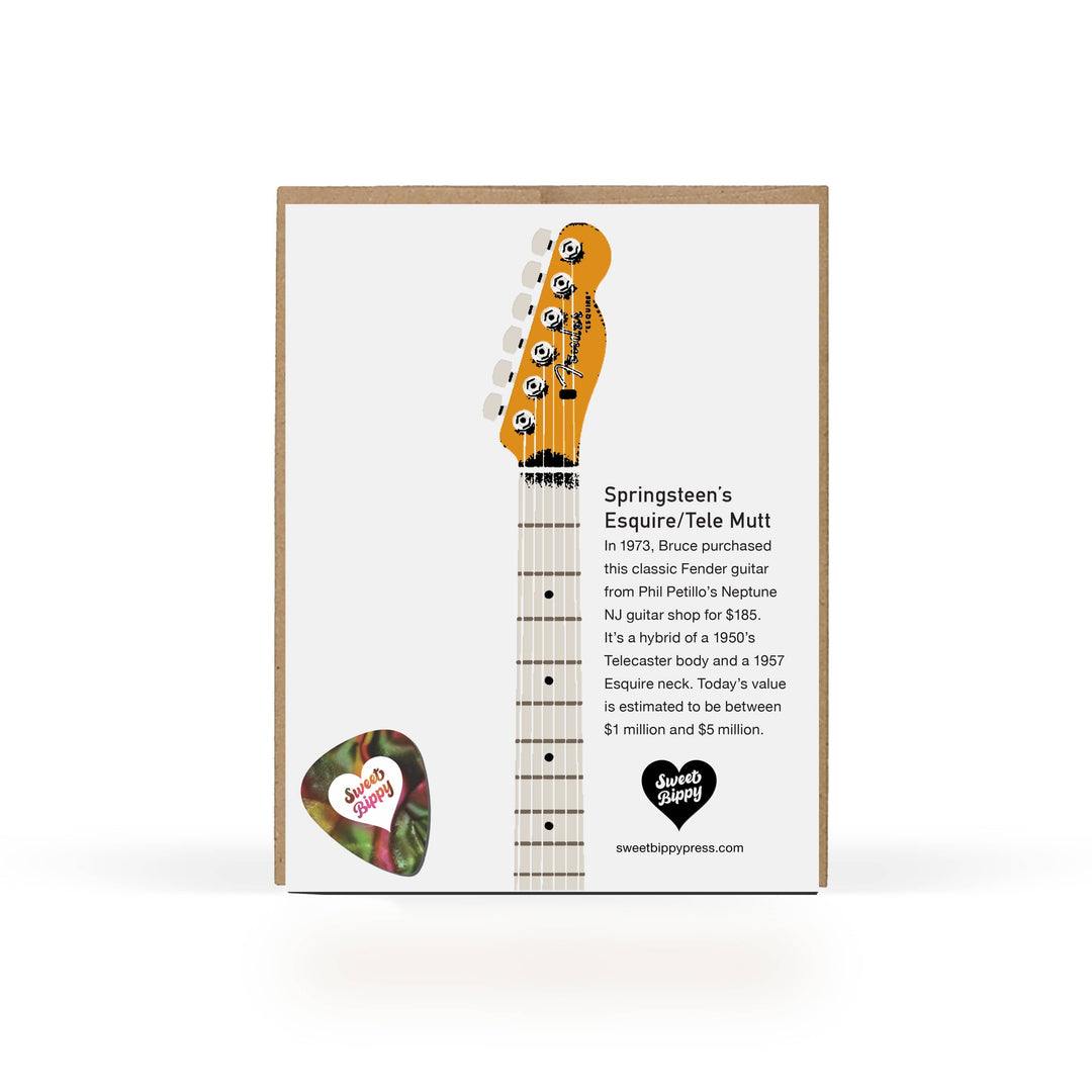 Sweet Bippy Press Card Famous Guitar Series — Springsteen Greeting Card