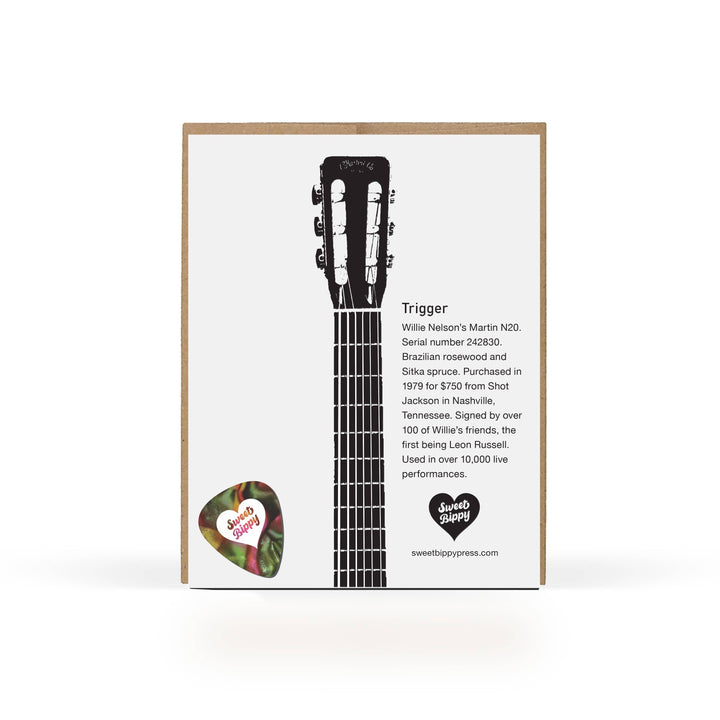 Sweet Bippy Press Card Famous Guitar Series — Trigger Greeting Card