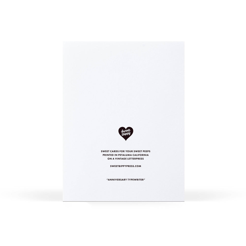 Sweet Bippy Press Cards Anniversary Typewriter Greeting Card