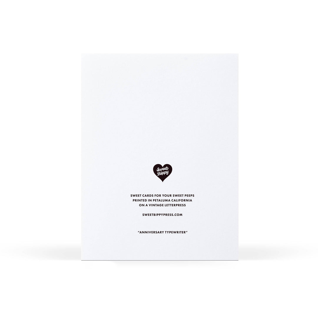 Sweet Bippy Press Cards Anniversary Typewriter Greeting Card
