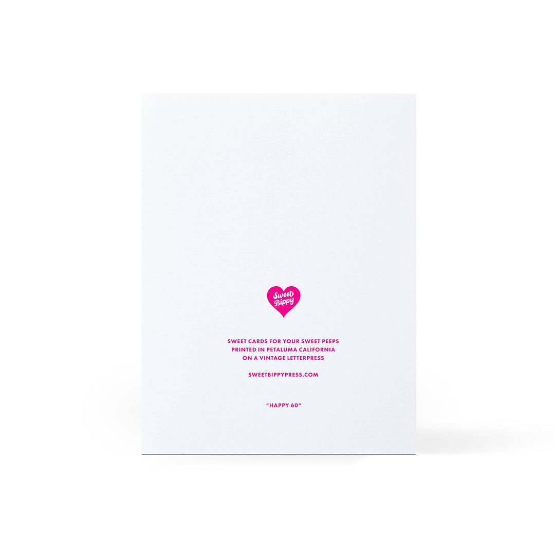 Sweet Bippy Press Cards Happy 60 Cake Birthday Card