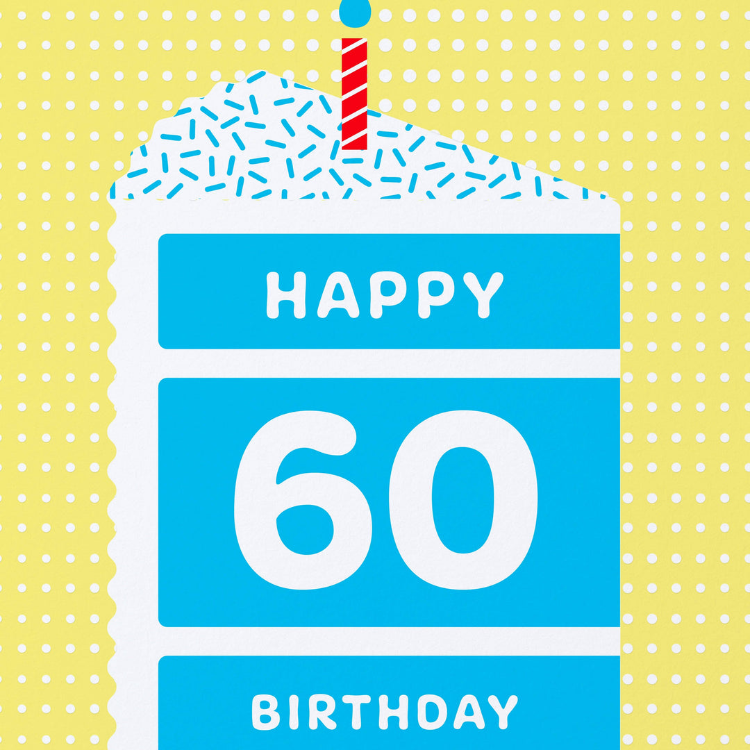 Sweet Bippy Press Cards Happy 60 Cake Birthday Card