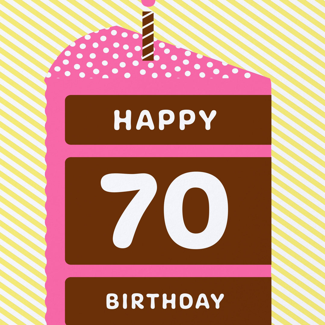 Sweet Bippy Press Cards Happy 70 Cake Birthday Card