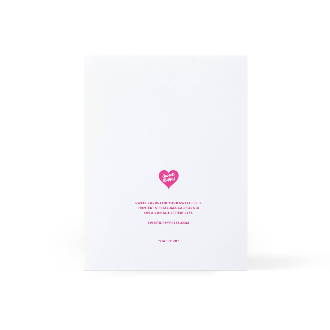 Sweet Bippy Press Cards Happy 70 Cake Birthday Card