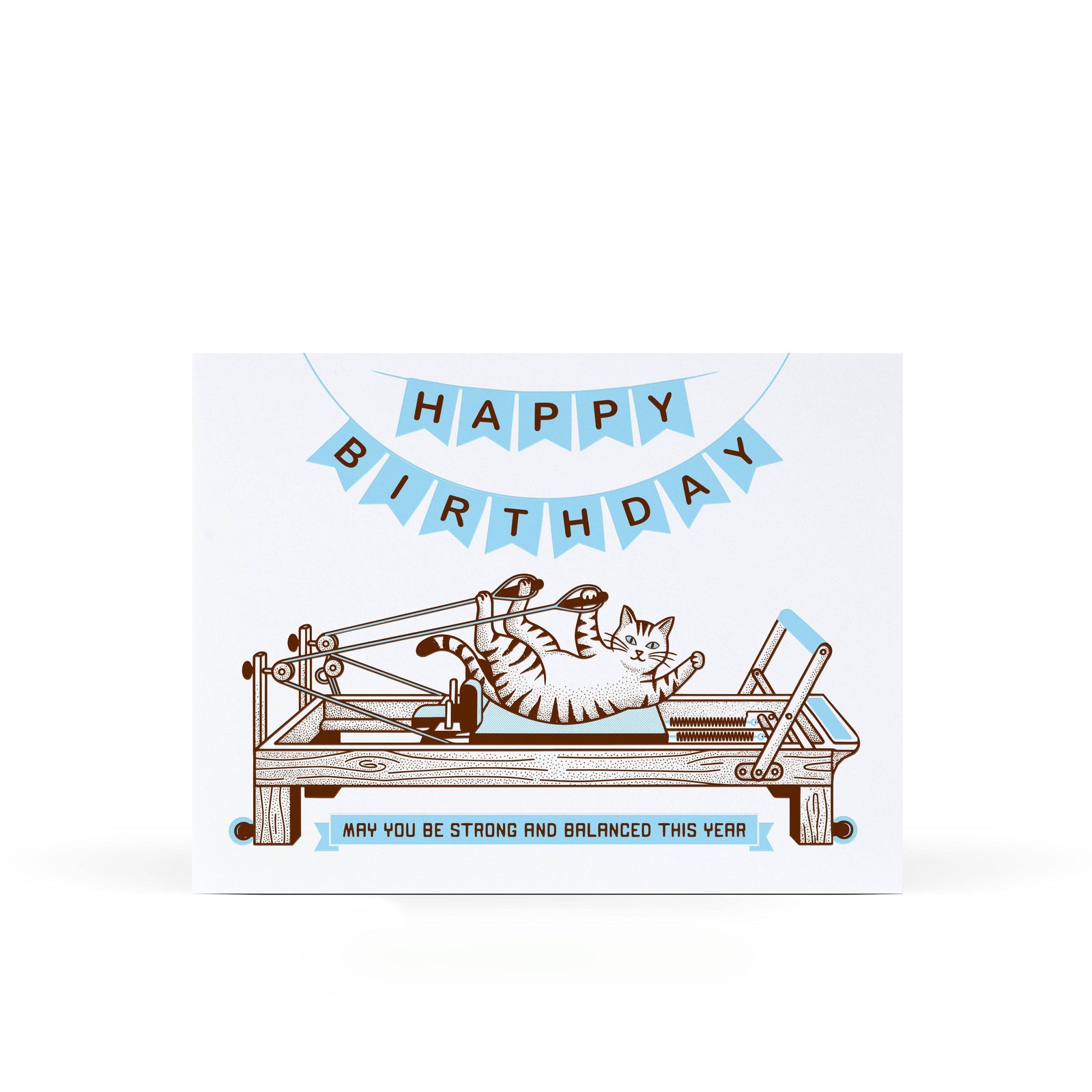 Sweet Bippy Press Cards Pilates Birthday Cat