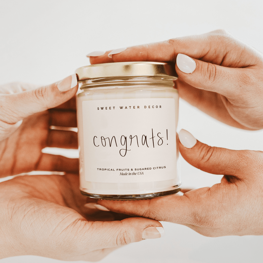 Sweet Water Decor Gifts Congrats! 9 oz Soy Candle - Home Decor & Gifts