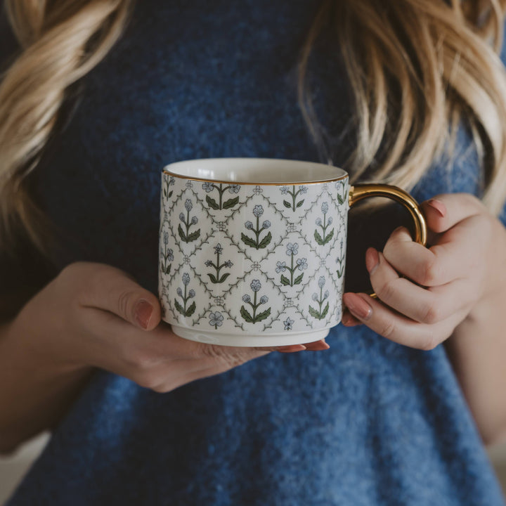 Sweet Water Decor Gifts Floral Quilt Coffee Mug