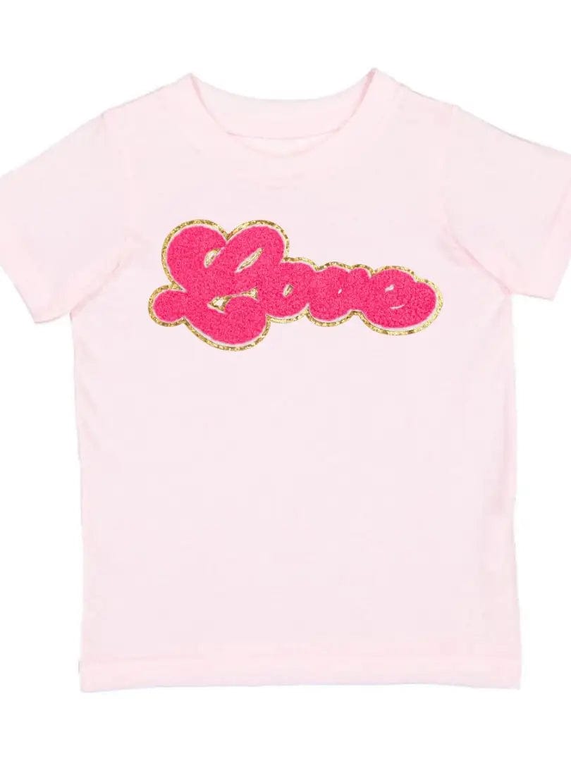 Sweet Wink Baby & Toddler Tops 12-18m Love Script Patch Valentine's Day Short Sleeve T-Shirt - Ballet