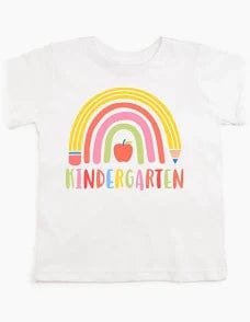 Sweet Wink Baby & Toddler Tops Kindergarten Pencil Rainbow T-Shirt - White