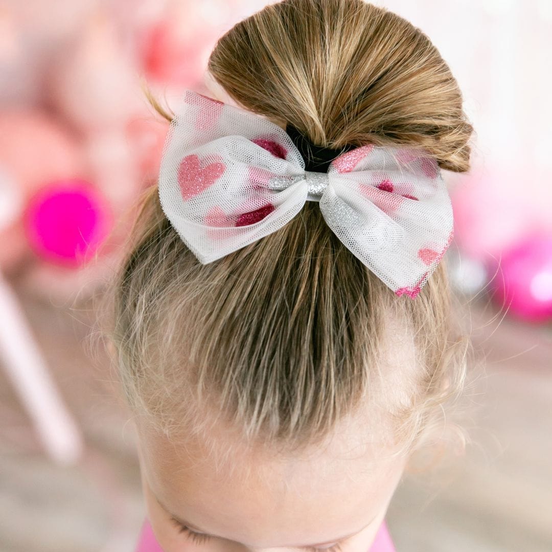 Candy Hearts Valentine's Day Tulle Bow Baby Headband