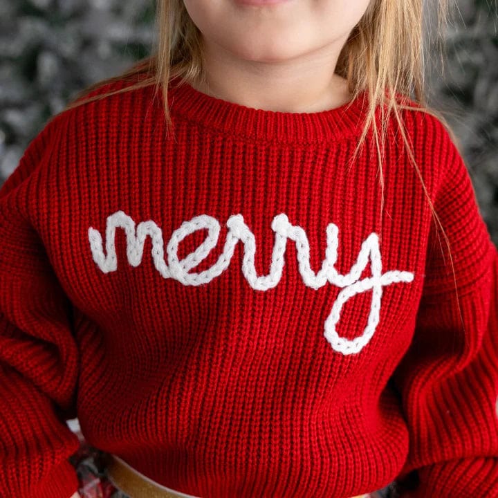 Sweet Wink Sweater Merry Christmas Yarn Knit Sweater