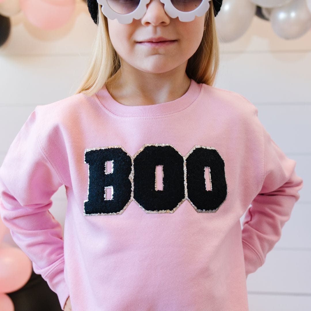 Sweet Wink Tutu Boo Patch Halloween Sweatshirt - Pink | Sweet Wink