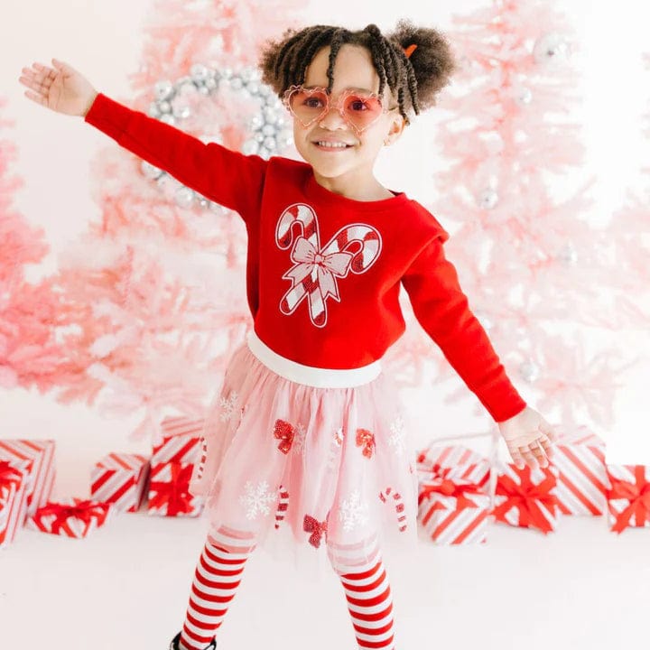 Sweet Wink Tutu Candy Cane Cutie Sequin Christmas Tutu