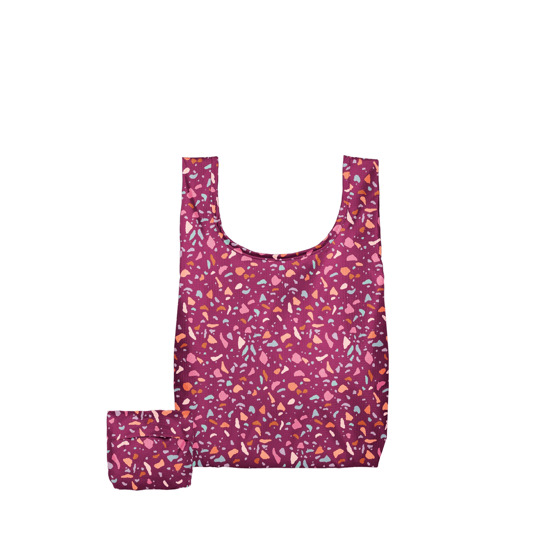 Talking Out Of Turn Bags Cranberry Speckle - Small Twist and Shouts - Reusable Grocery Bag