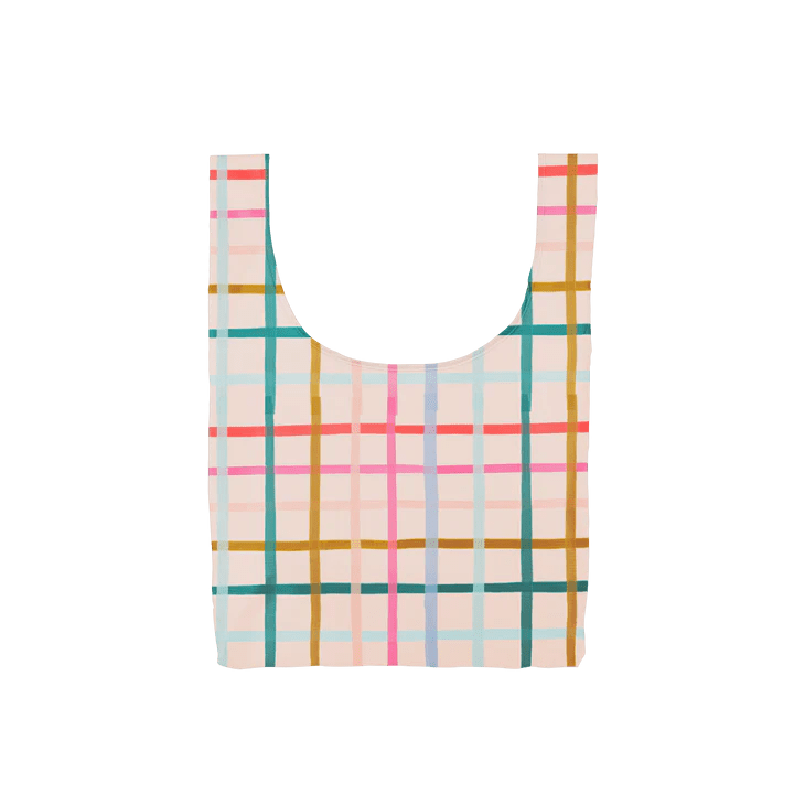 Talking Out Of Turn Bags Pretty Plaid - Medium Twist and Shouts - Reusable Grocery Bag