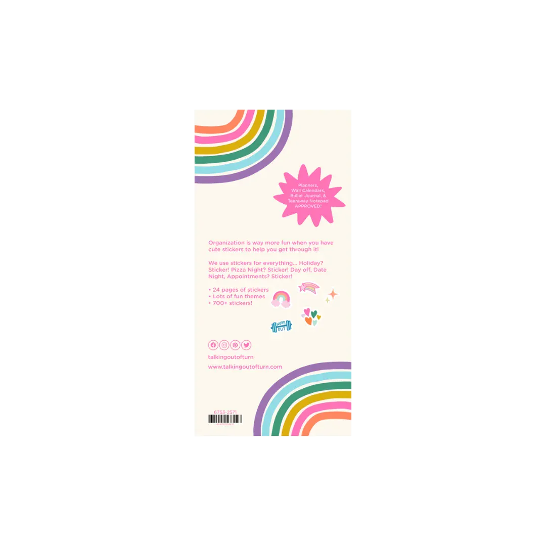 Talking Out Of Turn Paper Sticker Booklet - Bold & Bright Planner Edition
