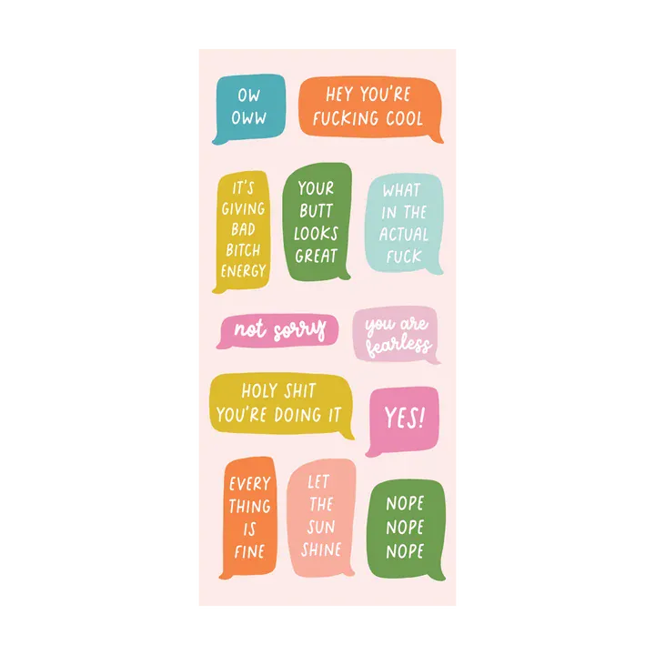 Talking Out Of Turn Paper Sticker Booklet - The Sweary Everything Edition