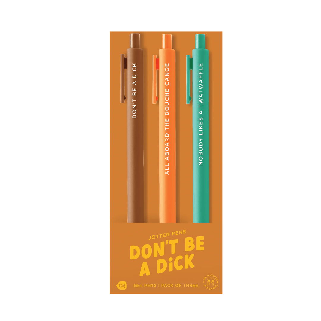 Talking Out Of Turn Pen and Pencils Jotter Set 3 Pack - Don't Be A Dick