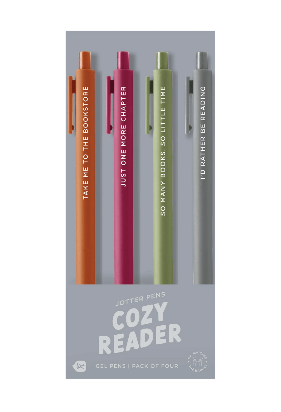 Talking Out Of Turn Pen and Pencils Jotter Set 4 Pack - Cozy Reader