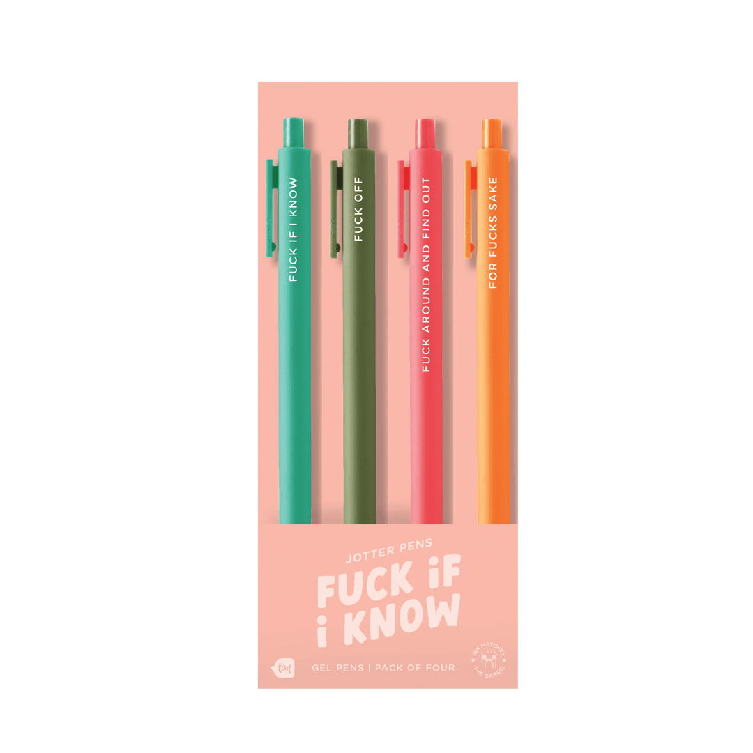 Talking Out Of Turn Pen and Pencils Jotter Set 4 Pack - Fuck Off