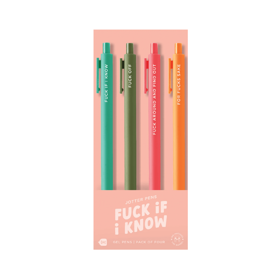 Talking Out Of Turn Pen and Pencils Jotter Set 4 Pack - Fuck Off