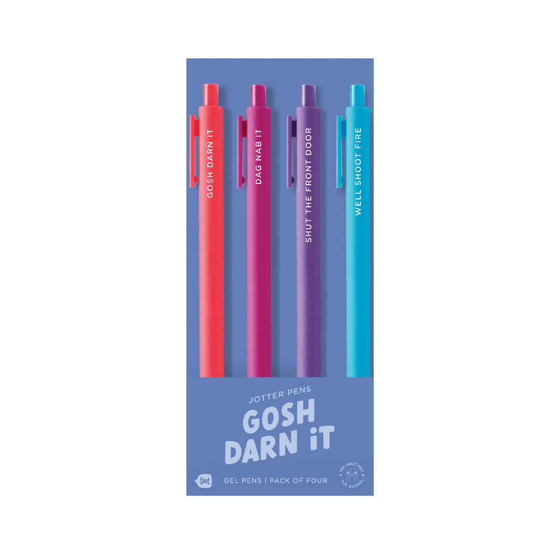 Talking Out Of Turn Pen and Pencils Jotter Set 4 Pack - Gosh Darn It