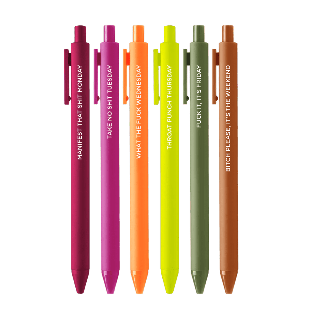 Talking Out Of Turn Pen and Pencils Jotter Set 6 Pack - Weekdays