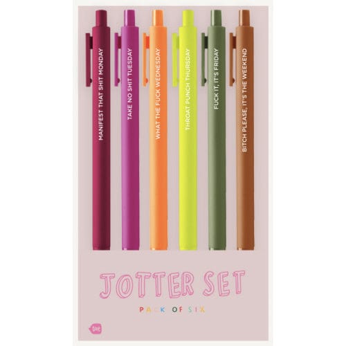 Talking Out Of Turn Pen and Pencils Jotter Set 6 Pack - Weekdays