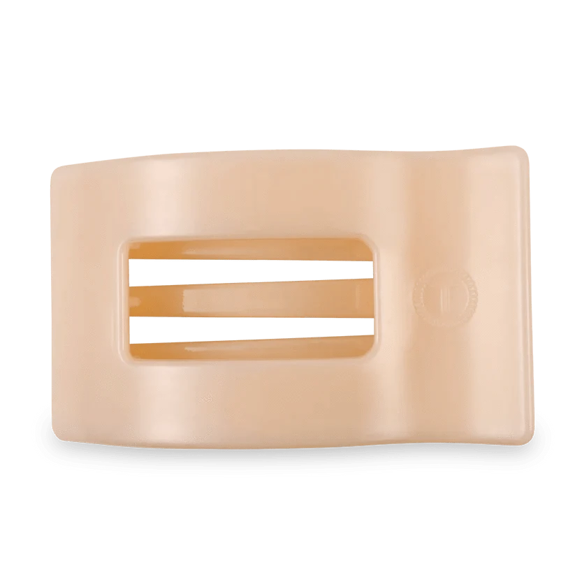 Teleties Fashion Almond Beige Large Flat Rectangle Hair Clips